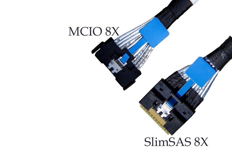 DiliVing 𝐃𝐢𝐋𝐢𝐧𝐤𝐞𝐫 𝐌𝐂𝐈𝐎 x8 to 𝐒𝐥𝐢𝐦𝐒𝐀𝐒 x8,𝐒𝐅𝐅-𝐓𝐀-𝟏𝟎𝟏𝟔 74Pin to 𝐒𝐅𝐅-𝟖𝟔𝟓𝟒 74Pin,PCIe Gen5 Mini Cooledge IO，Double Straight Cable 100CM (CBL-MCIO-1270S4T2) - Image 2